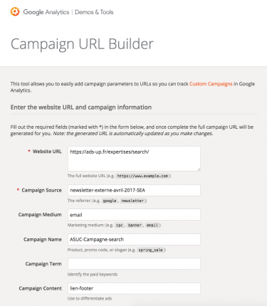 Campaign URL Builder Google