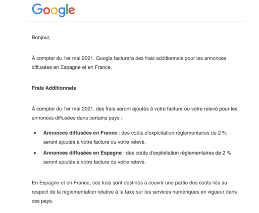 Taxe GAFA : Google augmente ses tarifs en France