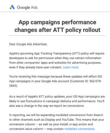 Nouveauté Apple : l'App Tracking Transparency
