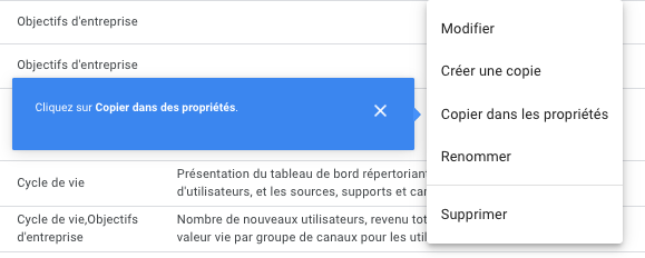 GA4 permet désormais de copier les rapports et les explorations sur plusieurs propriétés