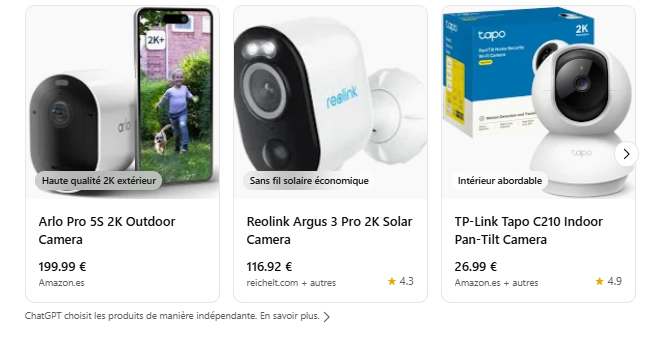 publicités shopping sur chatgpt