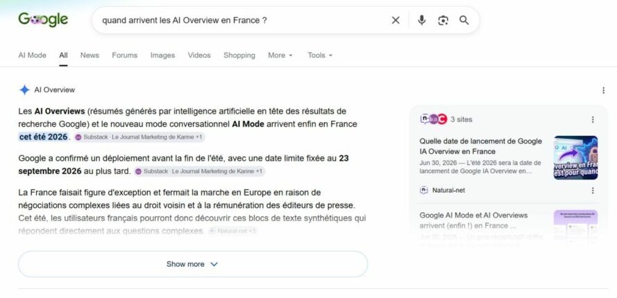 AI Overviews et Mode IA : Google confirme leur arrivée prochaine en France